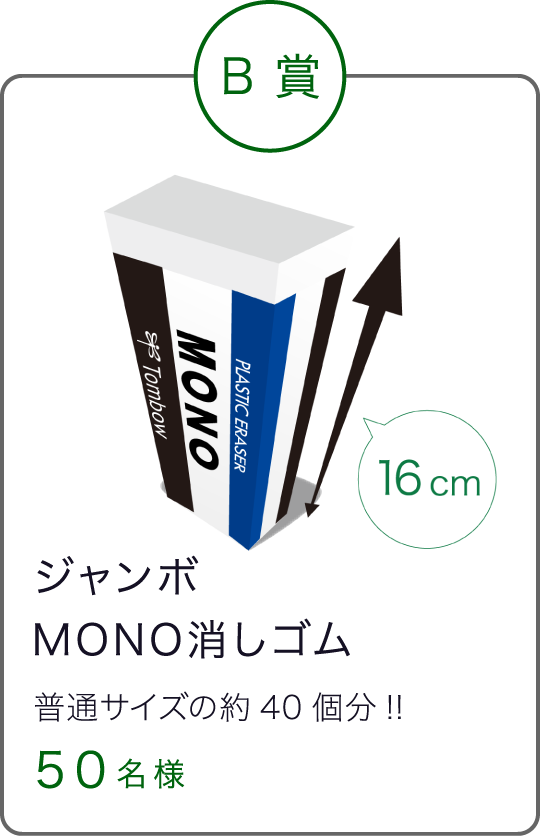 ジャンボMONO消しゴム 普通サイズの約４０個分!! ５０名様