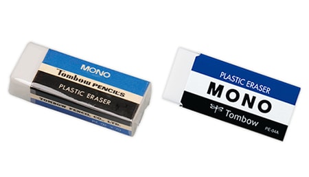 発売当初の「MONO消しゴム」（左）と現在の「MONO消しゴム」（右）