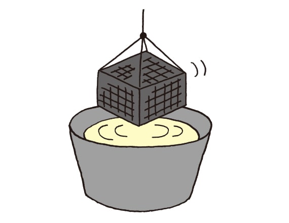 ① 油をしみこませる