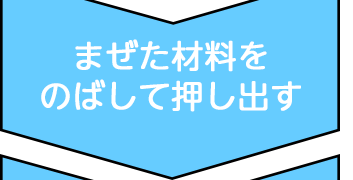 まぜた材料をのばして押し出す