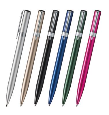 From left, silver/champagne Gold/black/blue/green/pink (sharp pen is silver, blue, pink only)