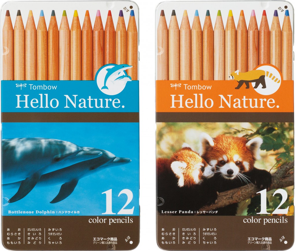 6 x Tombow Pencils 2B Hello Nature Graphite Drawing Wood Otter Red Panda 